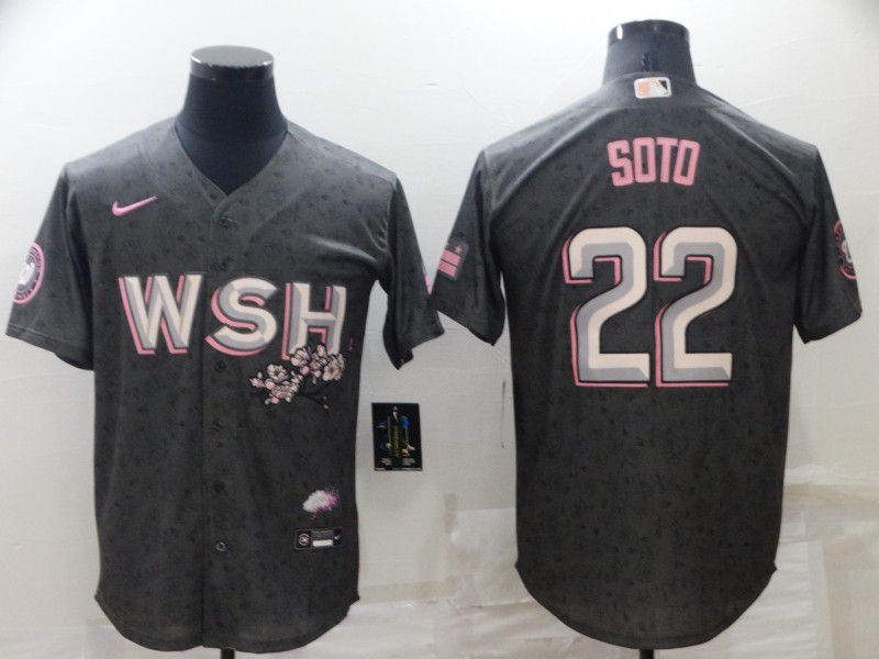 Men Washington Nationals 22 Soto Grey City Edition Game Nike 2022 MLB Jersey